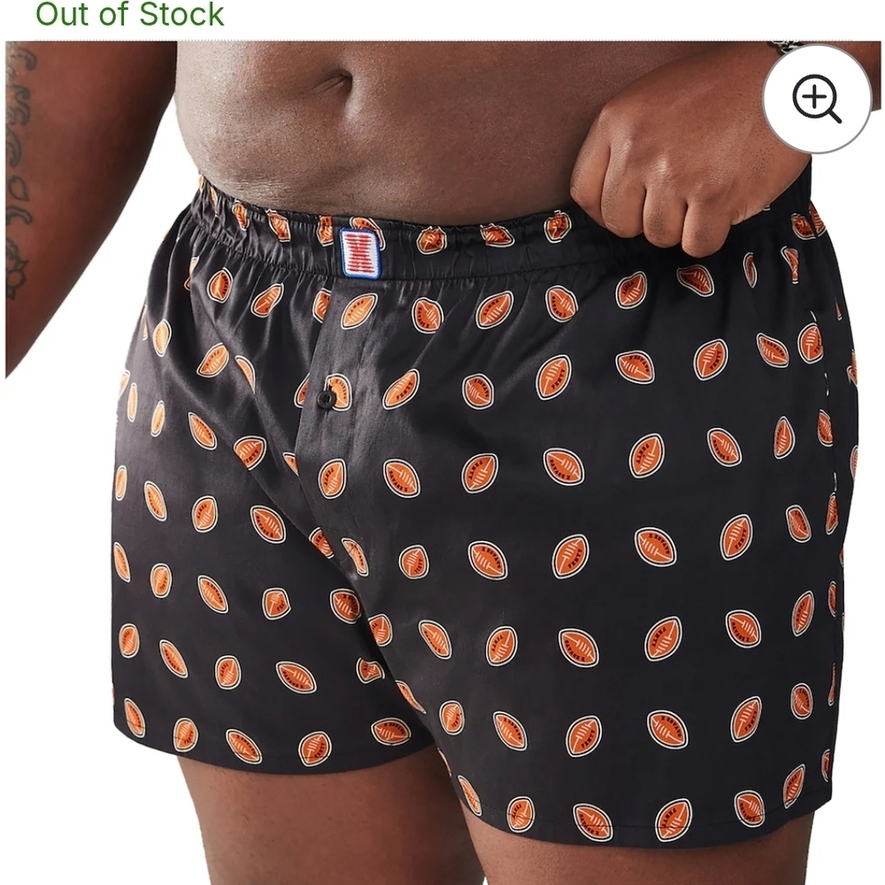 Savage X Fenty Black Boxers with Football Design SZ XL